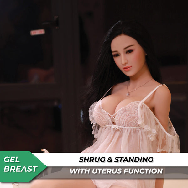 Neodoll Sugar Babe - Serene - Silikon-TPE-Hybrid-Sexpuppe - Gel-Brust - Uterus - 157cm - Silicone White